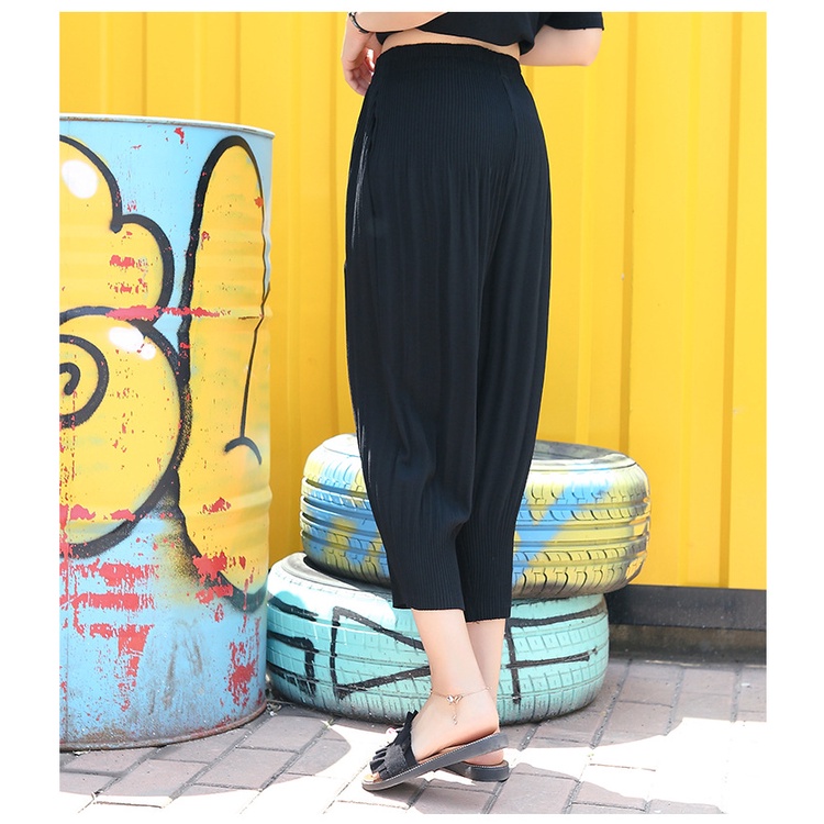 quần jogger nữ bo gấu dập ly quảng châu nhiều màu sắc - Quần dập li