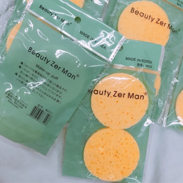 Bông rửa mặt bọt biển beauty zer man - Gói 2 miếng Hàn Quốc