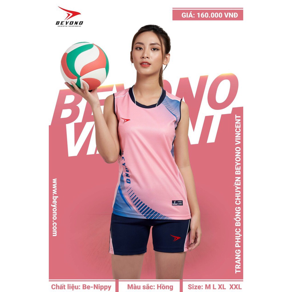 [Miễn phí in tên] Bộ bóng chuyền nữ chính hãng Beyono 04 màu mới