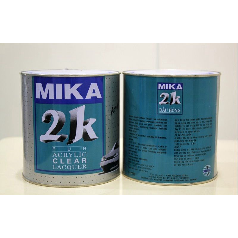 Sơn bóng,dầu bóng  Mika 2K (dùng cho ô tô, xe máy,gỗ) 1 bộ 1kg hàng sẵn giá tốt