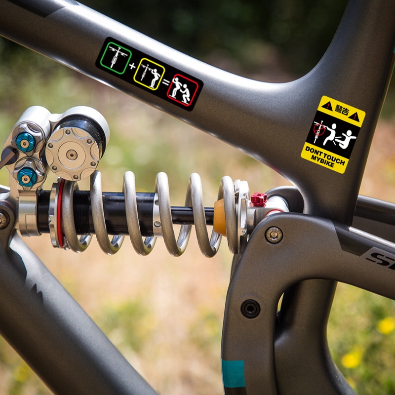 1 Bộ Miếng Dán Phản Quang Cảnh Báo DONT TOUCH MY BIKE Chống Nước Trang Trí Cho Xe Đạp MTB