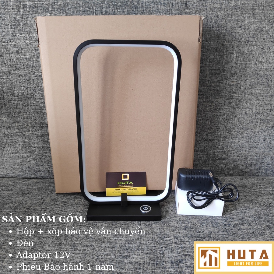 Đèn Bàn Cảm Ứng HUTA Tăng Giảm Độ Sáng, Ánh Sáng Vàng, Dùng Làm Đèn Ngủ, Để Phòng Khách, Trang Trí Decor, Led 12W, CN1