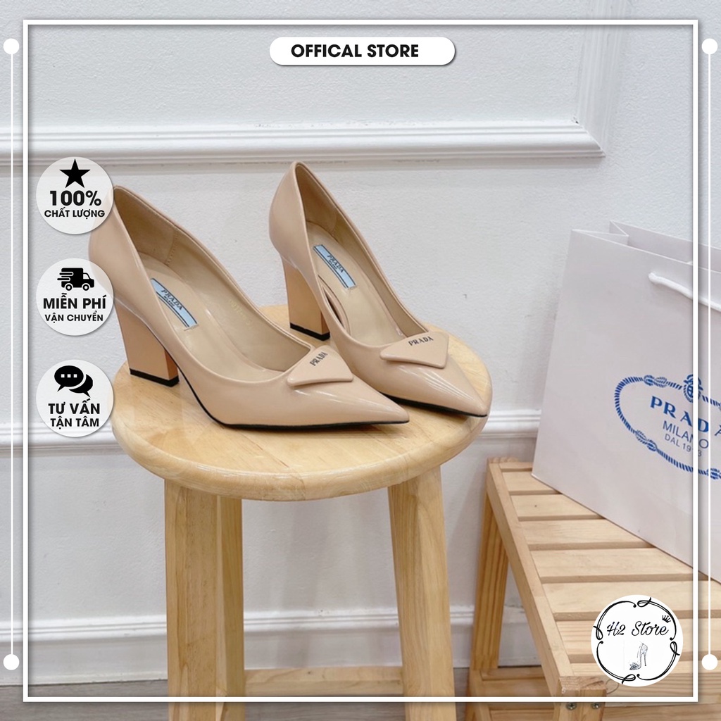 👠👟 Giày cao gót prada gót dẹt fullbox ⚡