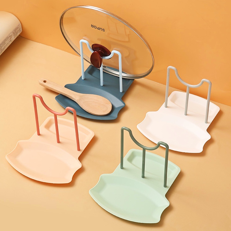 Giá Đỡ Muỗng/Nắp Nồi Bằng Nhựa Chống Trượt Cho Nhà Bếp