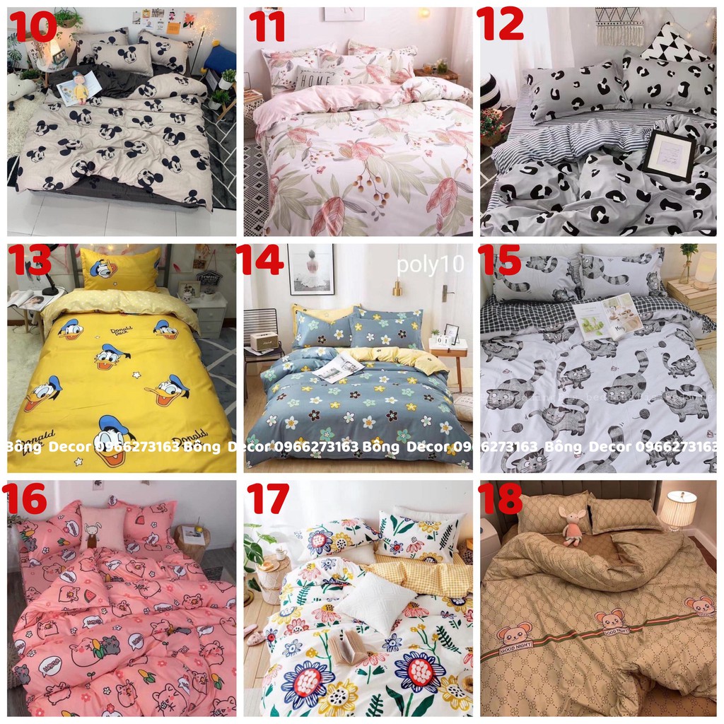 [Rẻ Vô Địch] Bộ Chăn Ga Gối 5 món Cotton Poly Nhập Khẩu Hàn Quốc mới nhất 2020