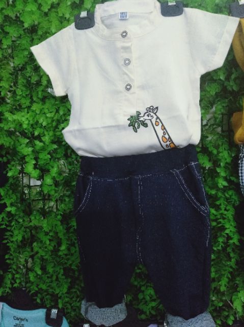 Sét áo sơ mi kèm quần giả jean | BigBuy360 - bigbuy360.vn