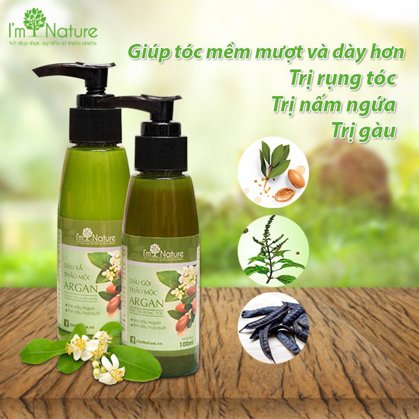 (+Quà) Bộ Gội Xả Thảo Mộc Argan 100ml + Tinh Chất Mọc Tóc I'M NATURE | BigBuy360 - bigbuy360.vn