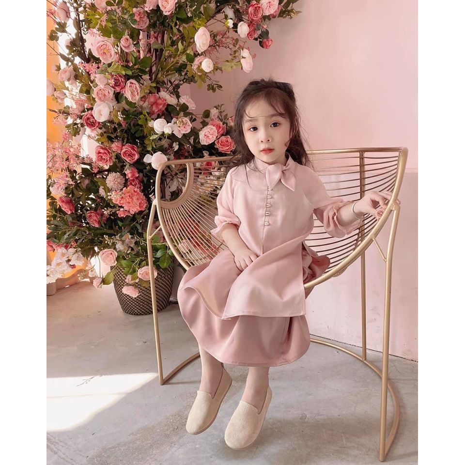 Áo dài bé gái Tết Cao Cấp 2021