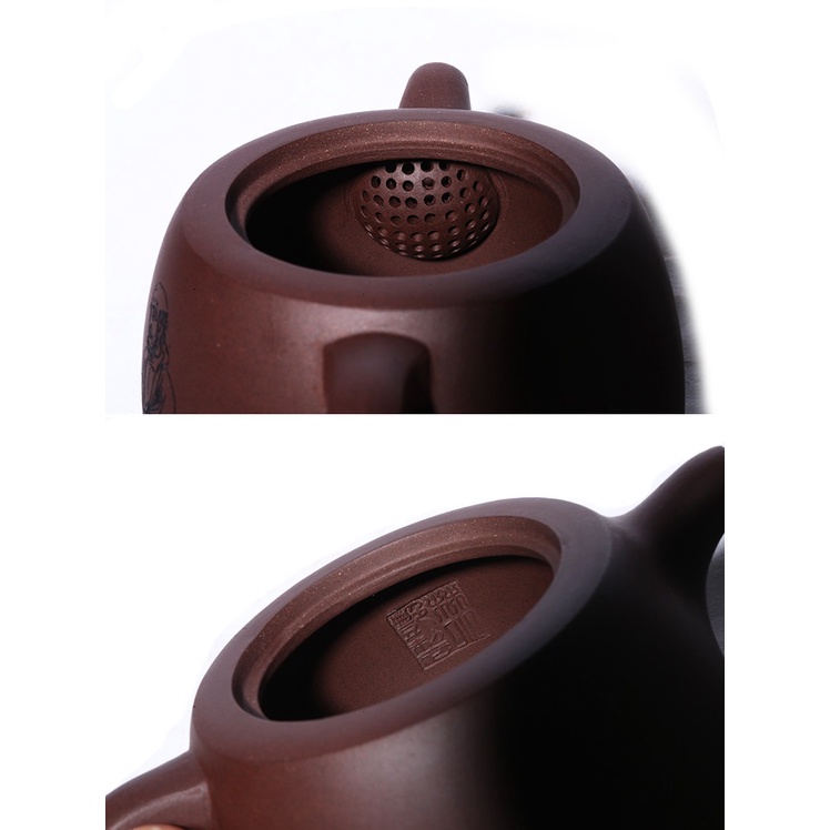 Ấm Tử Sa Nghi Hưng Tỉnh Lan Tâm Thiền 300 ml (Tử Nê, Lọc tổ ong)