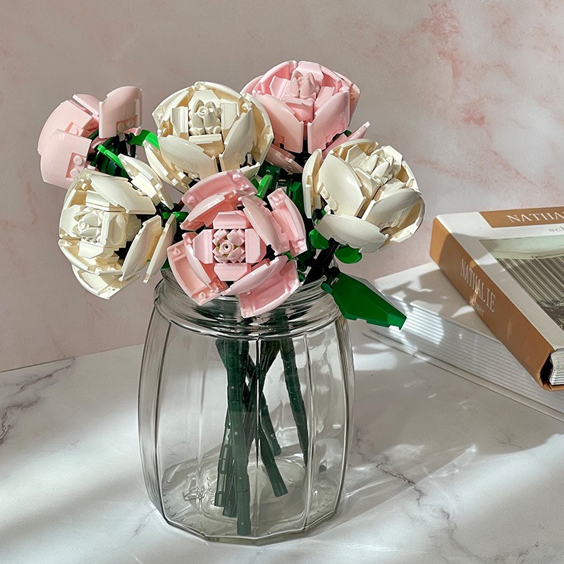 Bộ Đồ Chơi Lắp Ráp Cành Hoa Hồng nhiều màu Dễ Thương Cho Bé Quà Tặng Bạn Gái siêu xinh