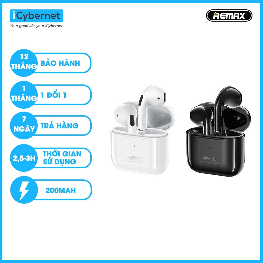 Tai nghe Bluetooth chống ồn, tai nghe không dây TWS gaming pubg REMAX TWS10 ICYBERNET
