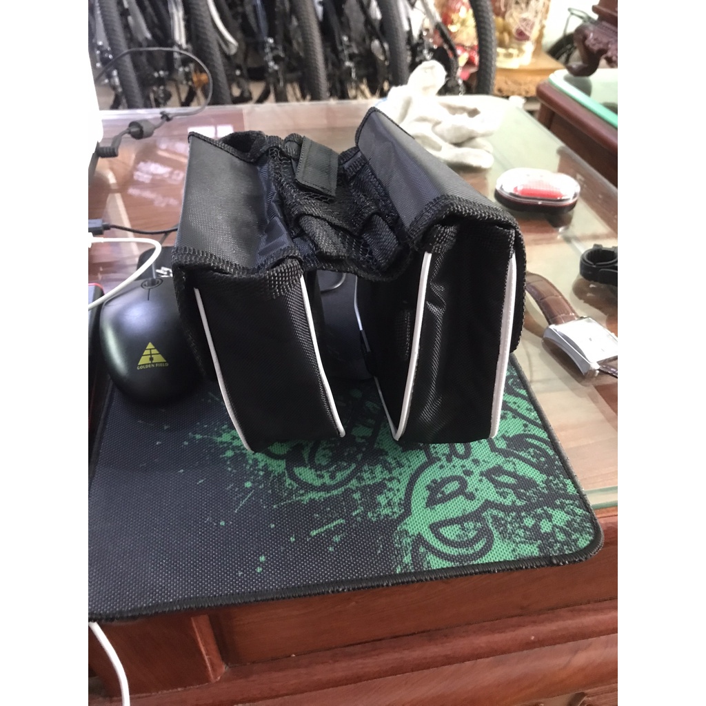 Túi treo xe đạp SHIMANO, túi đựng đồ đeo sườn xe đạp thể thao 2 ngăn, nhỏ gọn-GIANG SƠN BIKE