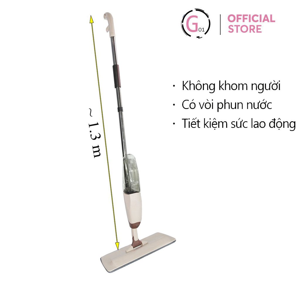 Cây lau nhà cao cấp thông minh phun sương dạng xịt nước xoay 360 chuyên dùng lau dọn G01