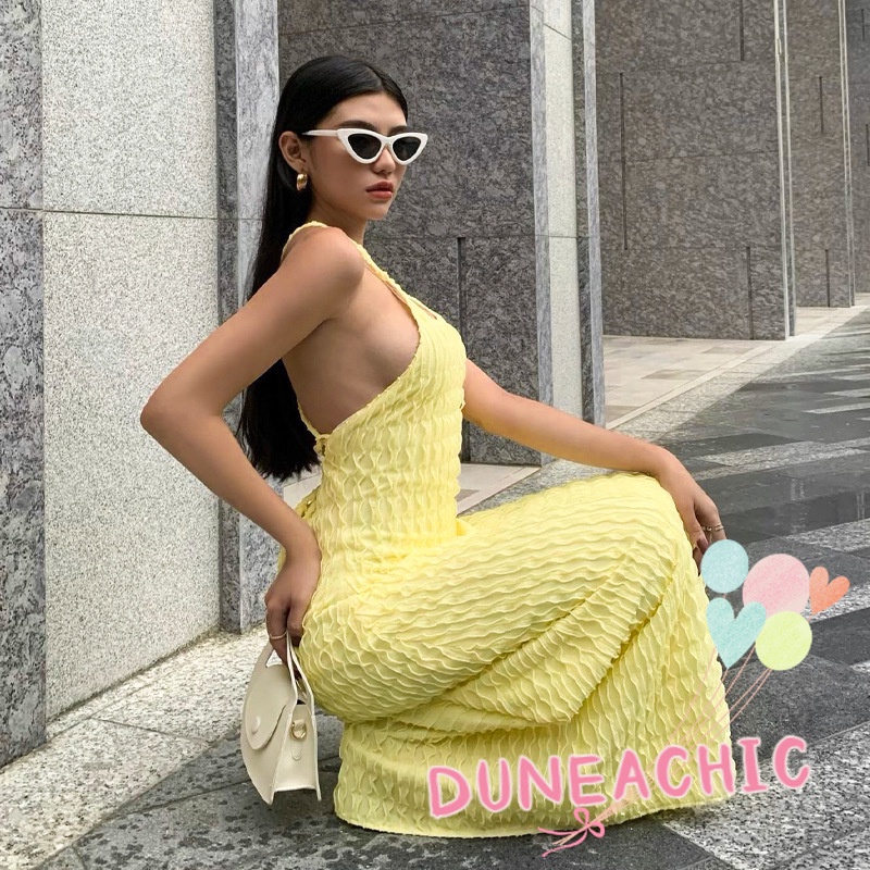 Đầm Maxi Hai Dây Trơn Màu Xinh Xắn Dành Cho Nữ