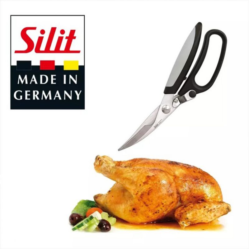Kéo cắt gà Silit pollo 24cm trợ lực, tay cầm chắc chắn kèm hộp [nhập Đức chính hãng]