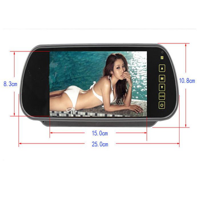Màn hình ốp gương 7 inch hiển thị camera cho xe oto