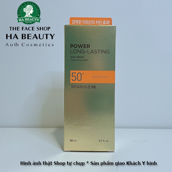 Kem chống nắng trang điểm dưỡng da chống nước lâu trôi The Face Shop Natural Sun Eco Power Long Lasting SPF50+PA+++ 80ml