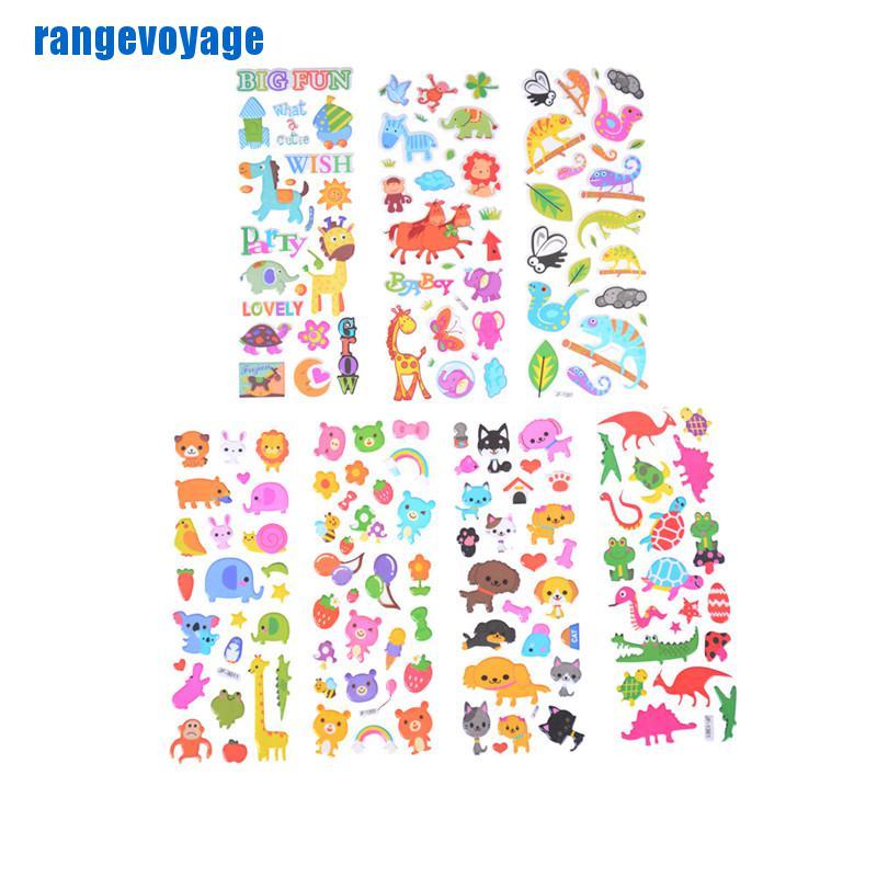 Bộ 11 Miếng Dán Trang Trí Hình Động Vật Hoạt Hình Dễ Thương