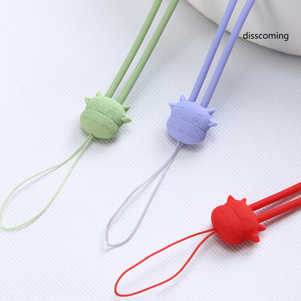 Dây Treo Điện Thoại Hình Đầu Bò Hoạt Hình Bằng Silicon