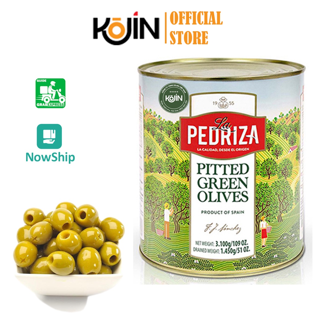 Quả Oliu Xanh Tách Hạt Đen Tách Hạt Kojin hiệu La Pedriza 3kg - NK Tây Ban Nha