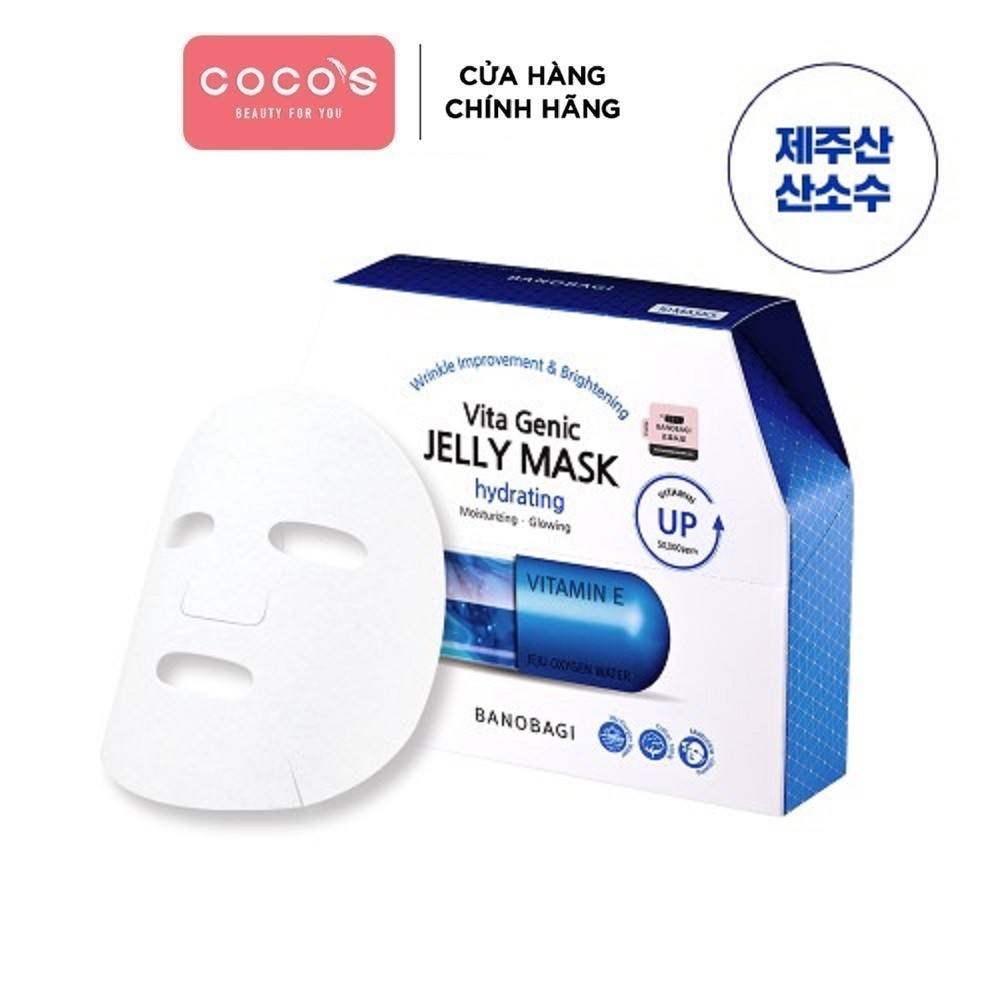 Combo 10 Mặt nạ giấy cấp nước dưỡng ẩm da Vita Genic Hydrating Jelly Mask Vitamin E (30ml x 10) - [BANOBAGI XANH BIỂN]
