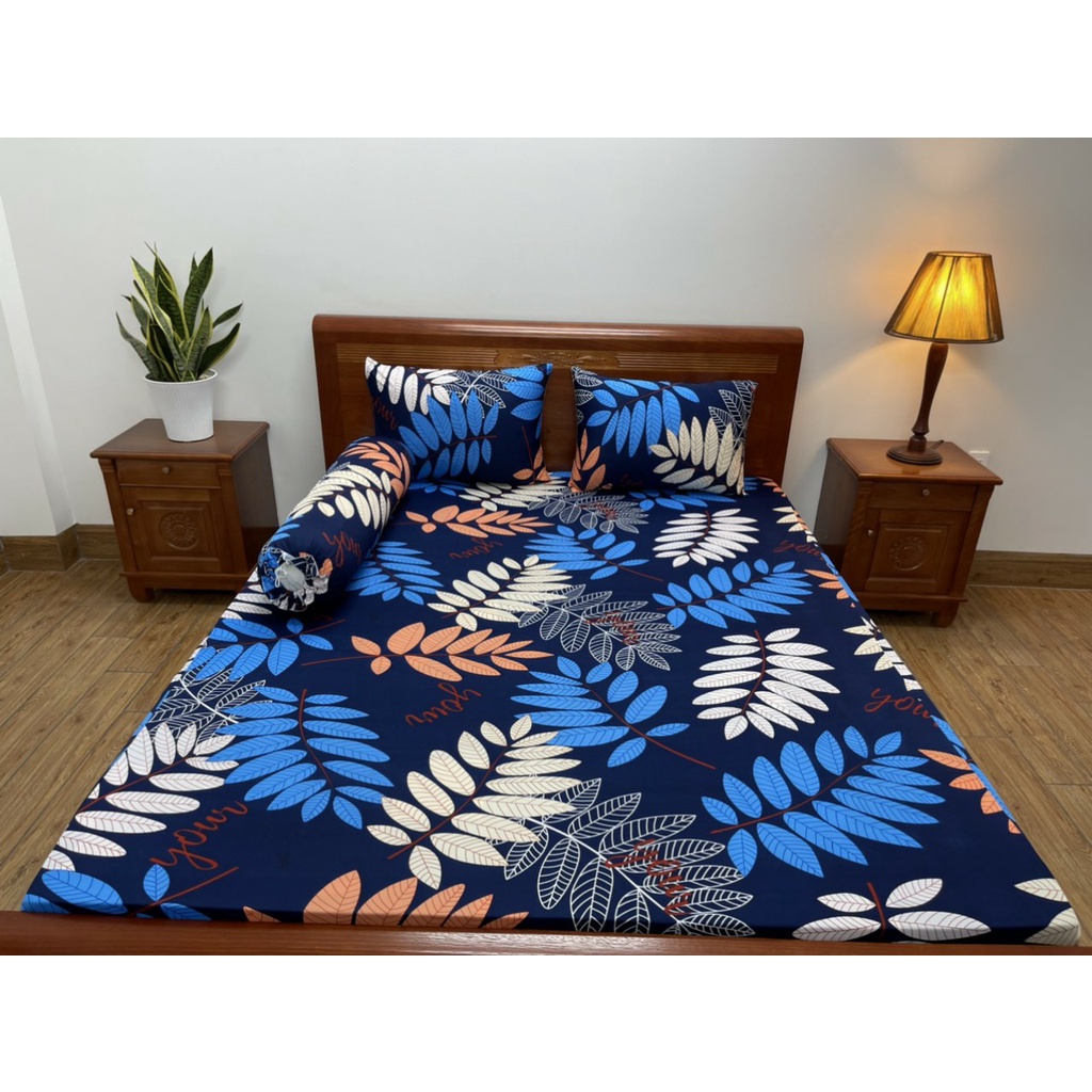Bộ ga gối THUN LẠNH HÀN QUỐC 4 món m6x2m/m8x2m