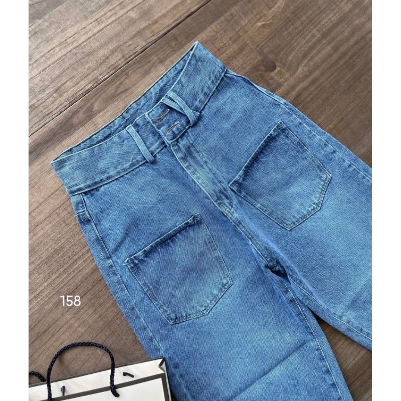 [ẢNH THẬT+HÀNG SẴN] QUẦN BAGGY JEANS LƯNG CAO CẮT CÁCH