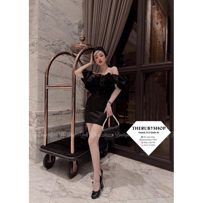 Đầm meo meo trễ vai