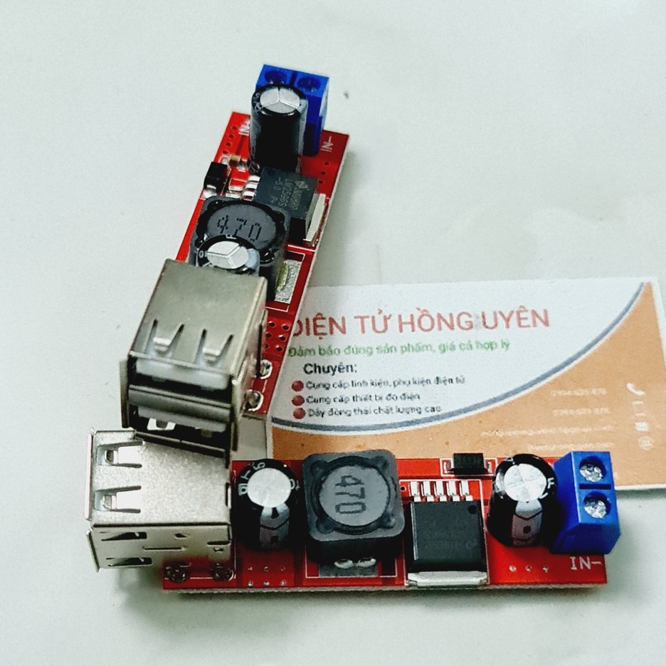 Mạch sạc điện thoại từ ô tô, xe máy. Mạch buck hạ áp từ 12v-24v xuống 5v sạc điện thoại. Dòng sạc 3 Ampe