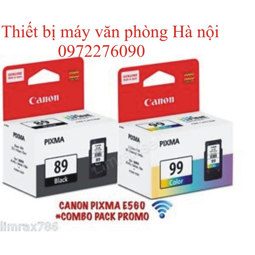 Combo bộ mực in Canon e560 (Cl99,PG89) và 2 tập giấy Ép plastic khổ A4 (80 mic)