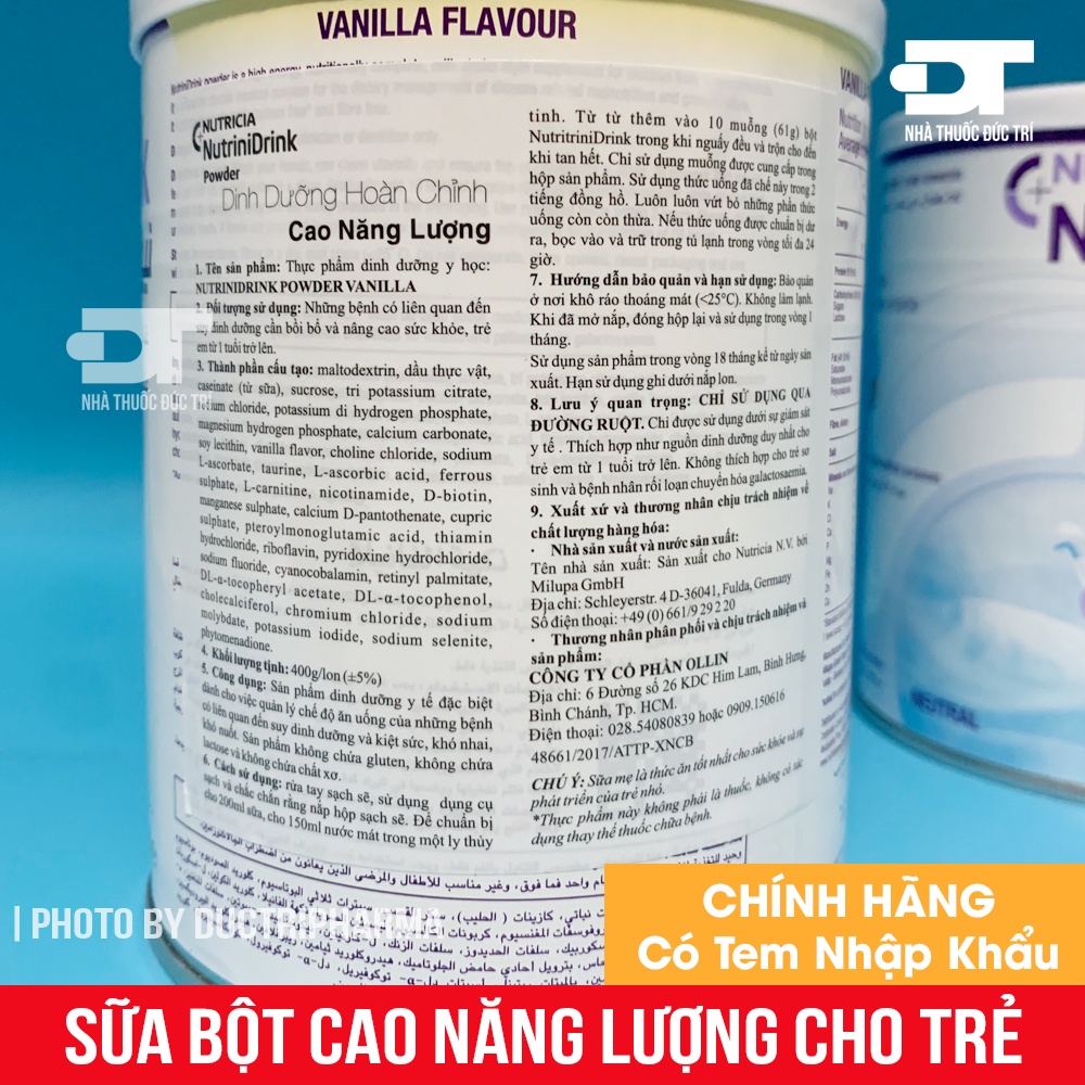 Sữa Bột Cao Năng Lượng NutriniDrink Powder