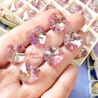 Hạt Pha Lê Swarovski - Trái Tim Crystal Heart Pendant - Size 14mm - Màu 212 Light Amethyst