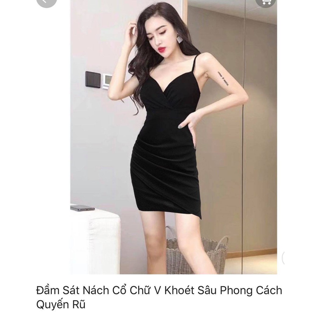 ĐẦM 2S BODY CỔ ĐỖ HÀNG THIẾT KẾ màu đen và trắng chuẩn ảnh