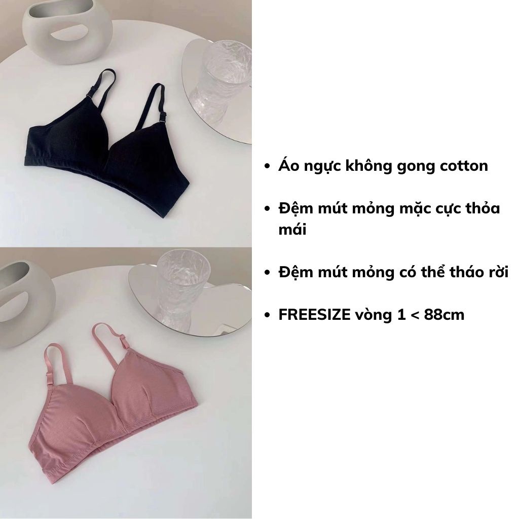 Áo bra nữ 2 dây mút mỏng, áo ngực không gọng DOPICO B038