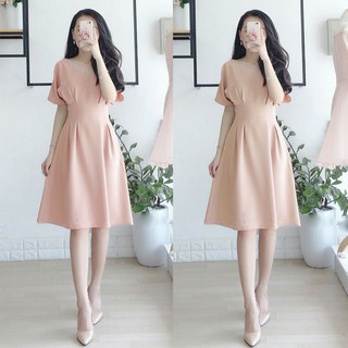 [Mã SVC-77343504 giảm 5k đơn tối thiểu 100k] Đầm xêp ly eo sang chảnh - đầm thiết kế