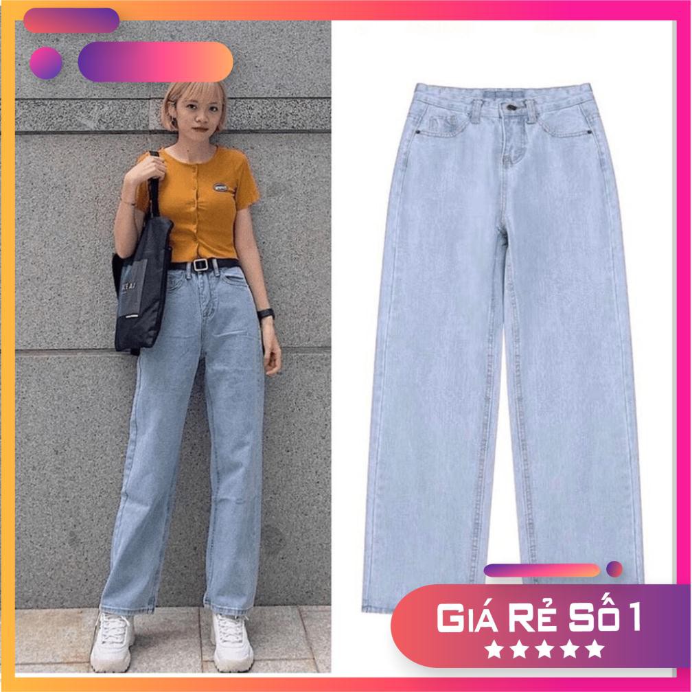 quần jean nữ ống rộng lưng cao ulzzang hàn quốc | BigBuy360 - bigbuy360.vn