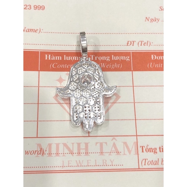 Mặt dây chuyền bàn tay hamsa bạc ta cho nam Minh Tâm Jewelry