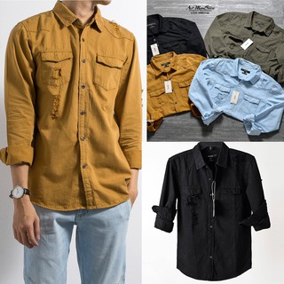 [Follow Shop] Áo Sơ Mi Nam, Cổ Bẻ,chất vải DENIM, dễ kết hợp với quần jean [free ship] đơn hàng "180k" tại Shopee VN