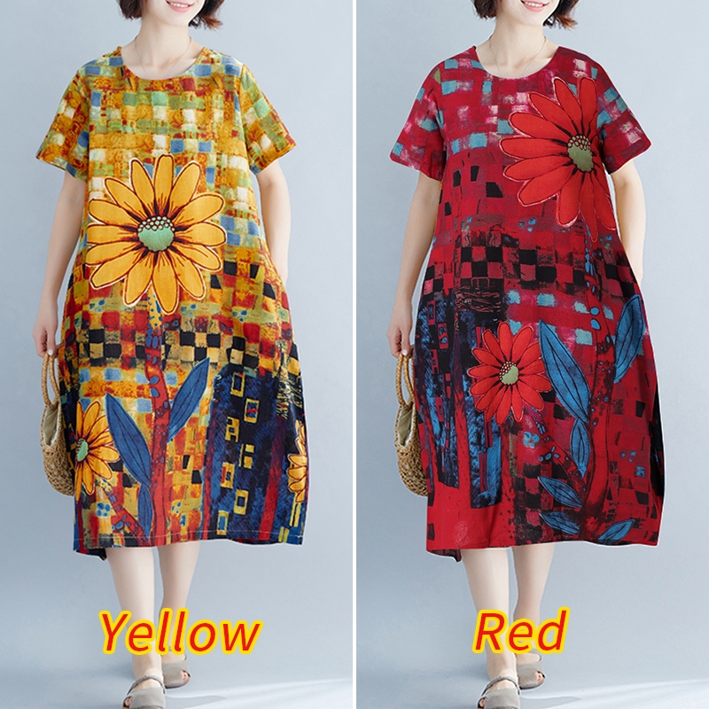 Đầm Zanzea Ngắn Tay In Họa Tiết Phong Cách Thanh Lịch Thời Trang