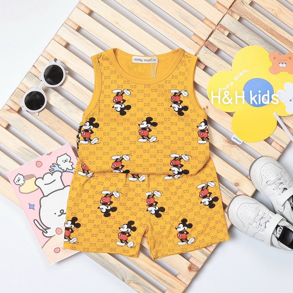Bộ Ba Lỗ Minky Mom Cho Bé Trai, Bé Gái Chất Thun Lạnh Mềm Mịn In Hình Dễ Thương - BLGG1