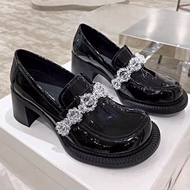 (FREESHIP - ẢNH THẬT) Giày Lolita nữ đế cao - Giày Mary jane nữ đính cườm ulzzang cao 3-5cm | BigBuy360 - bigbuy360.vn