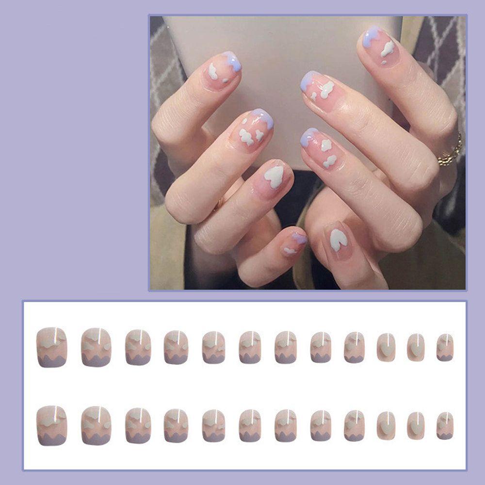 Bộ Móng Tay Giả Hình Đám Mây / Trái Tim Thời Trang Có Thể Tháo Rời