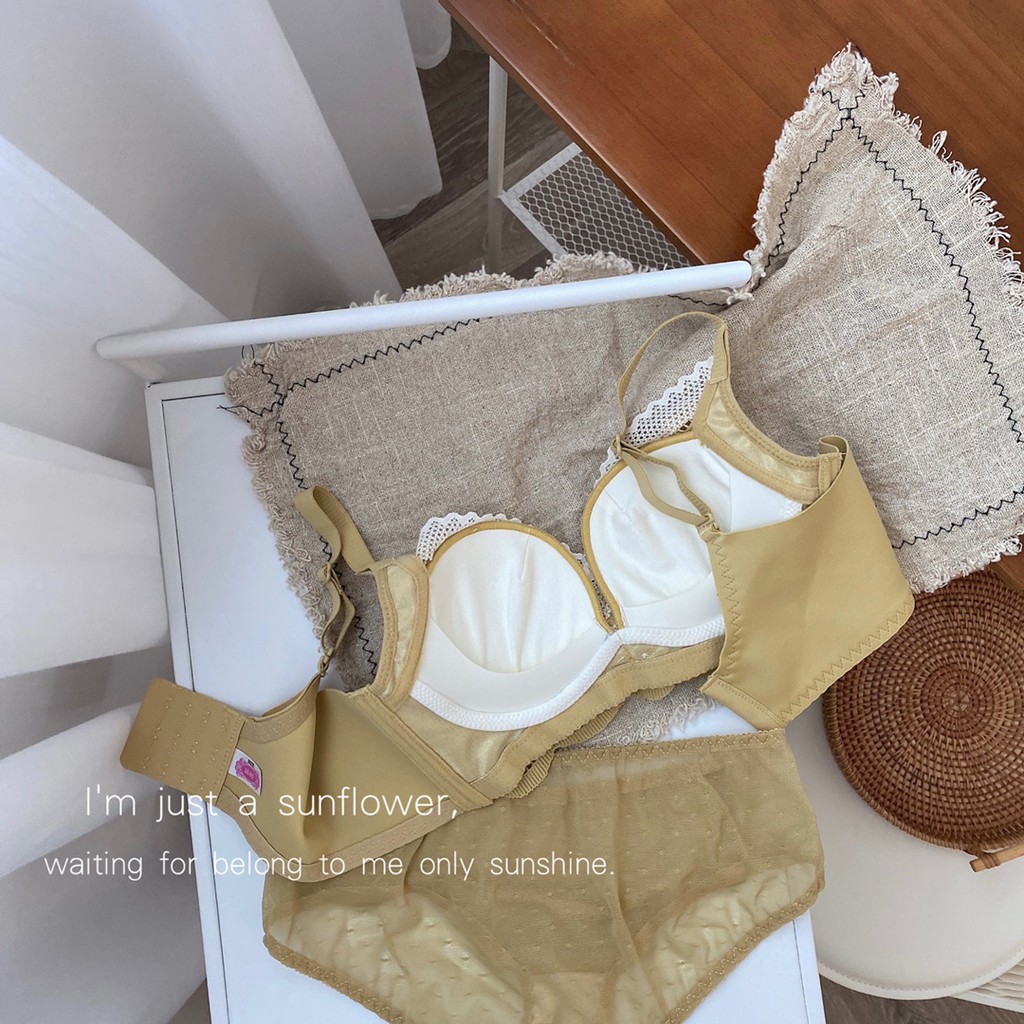 Bộ đồ lót ren tiểu thư mềm mại không gọng mút vừa - 690 | BigBuy360 - bigbuy360.vn