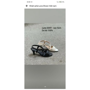 Dép sandal nữ đế bệt Lunashoes 6009 giày da bò thật mềm êm chân bảo hành 24 tháng