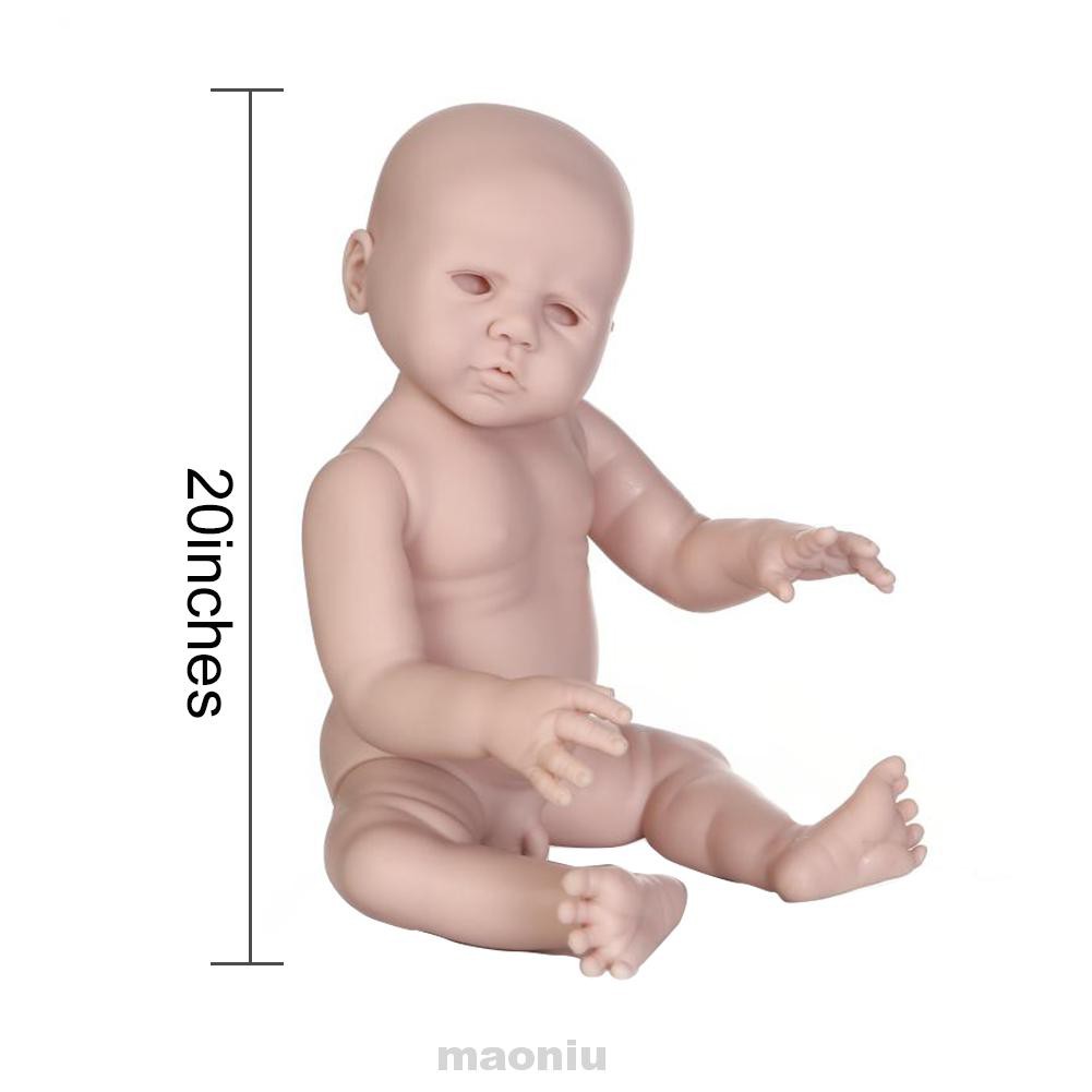 20inch Baby DIY Lifelike Non Toxic Unpainted Soft Silicone Real Touch Full Limbs Anatomically Correct Reborn Doll Kit