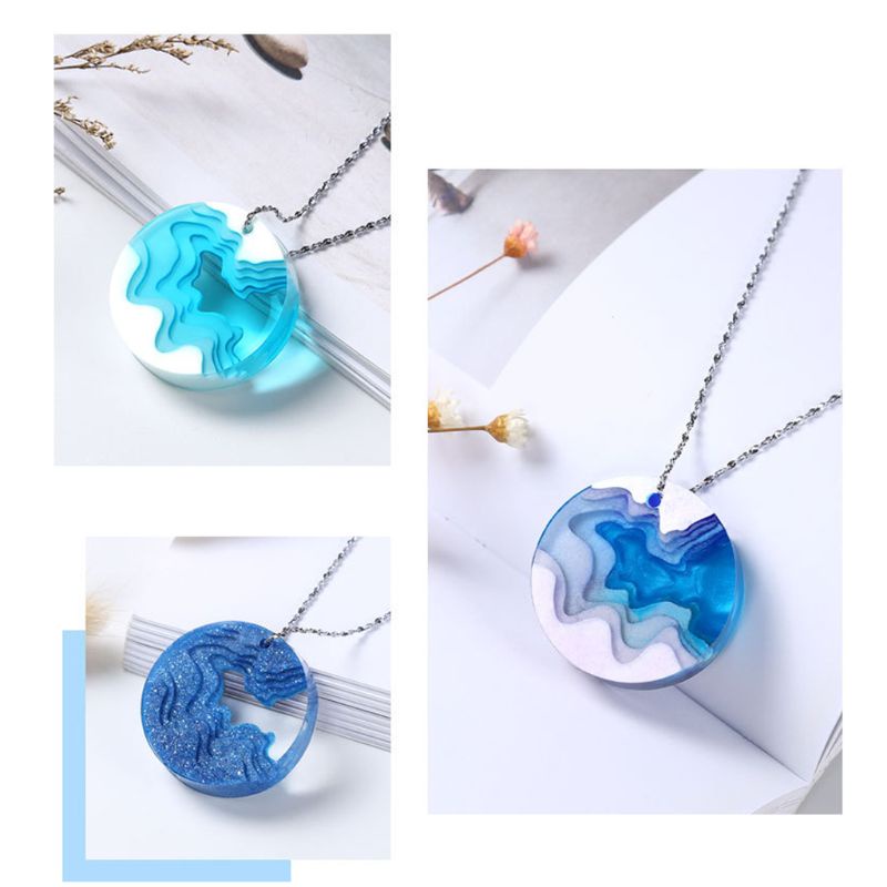 Khuôn Silicon Làm Mặt Dây Chuyền Hình Hòn Đảo Núi Pha Lê