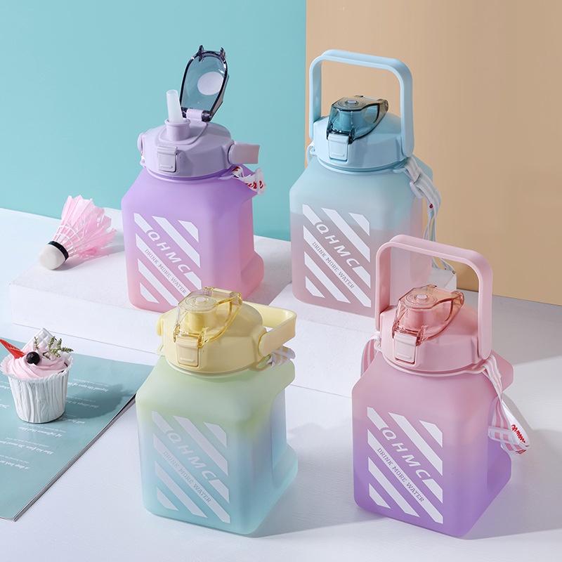 Bình Nước Thể Thao Osayi 1.5L Không BPA Hình Vuông Màu Sắc Gradient