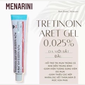 Tretinoin Gel USP Aret - Giảm mụn, mờ thâm nám, chống lão hóa Tre gel usp A-Ret Ấn