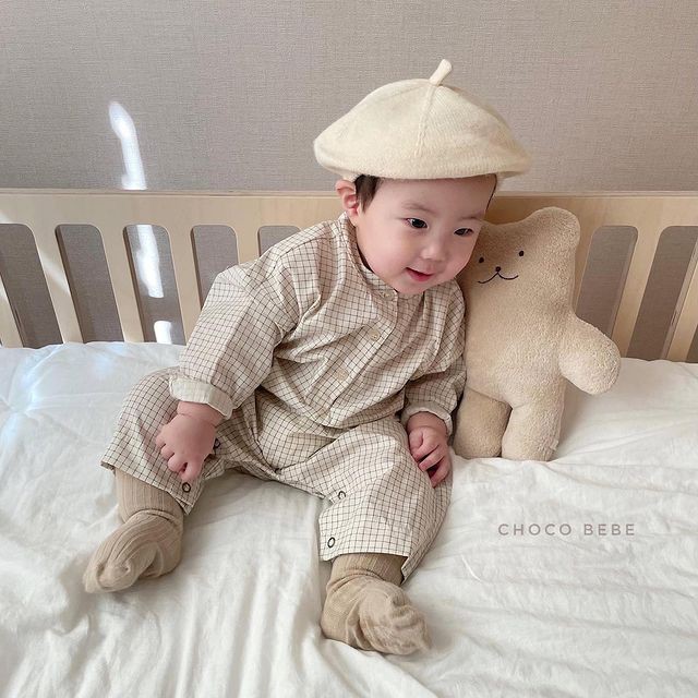 Bộ suit công tử caro cotton Hàn Quốc