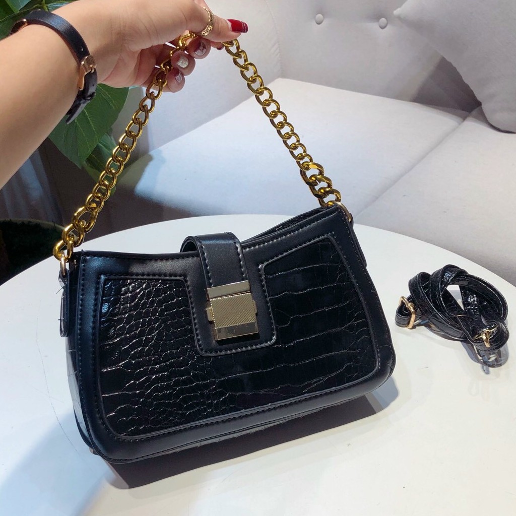 Túi Thời Trang Nữ Xích Vàng Da Rắn Siêu Hot